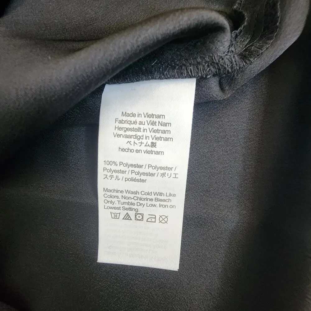 NWT J. Crew Puff 3/4 Sleeve‎ Satin Back Crepe Blouse Black Women's SZ XXSP